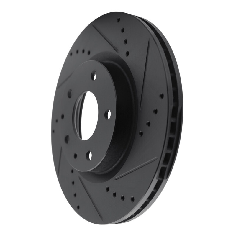 Mazda CX-30 Brake Rotor (1) - Front Right - R1 Concepts - Drilled & Slotted - Black - `19-`25